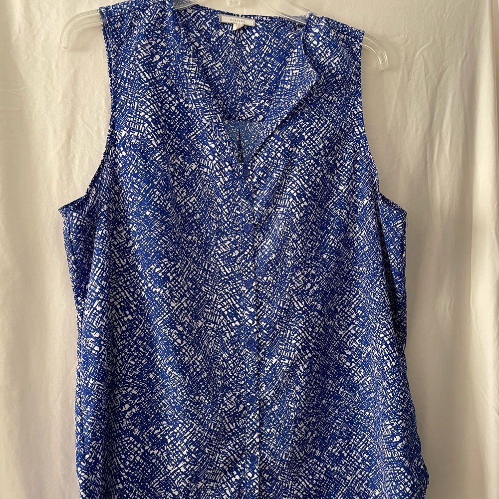 Pleione womens’ blue sleeveless top shirt size L